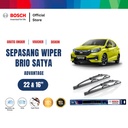 Bosch Sepasang Wiper Kaca Mobil Honda Brio Satya Advantage 22" & 16"