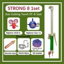1 set Strong 8 Gas Cutting Torch ST-8 Blender Las Potong ST 8 Gas Propana LPG ACE ada Nozzle Double Selang Reglator OXY Reglator  ACE Reglator  Gas Klem