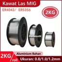 Kawat Las MIG 2kg ER4043 ER5356 Aluminium Alu 0.8mm 1.0mm 1.2mm Almunium