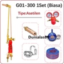 1SET G01-300 Gas Cutting Torch ada Nozzle Klem Regulator Double Selang Stang Las Blender Potong Gas Cutting Torch
