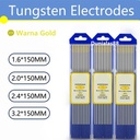 Tungsten Gold Kawat Tungsten Emas Las TIG Argon 1.6MM 2.0MM 2.4MM 3,2MM  Kawat Las Tungsten Argon Tungsten Electrodes Untk Mesin Las Gold Kuning
