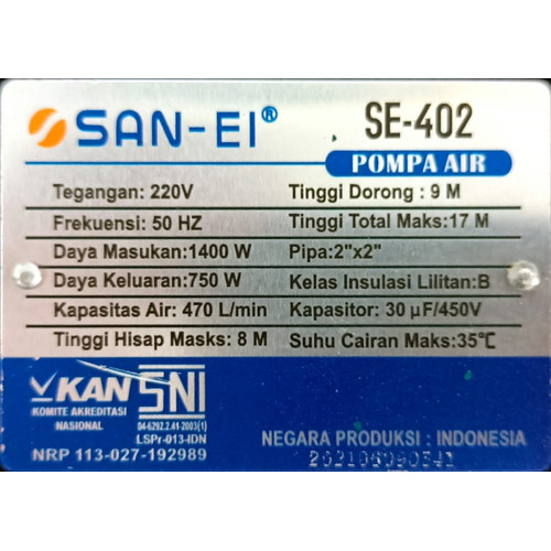 POMPA SENTRIFUGAL TRANSFER AIR SAN EI SE 402