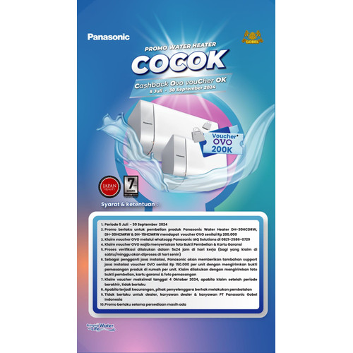 Water Heater Elektrik | Pemanas Air Listrik Panasonic DH-15HCMRW 15L