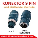 9 Pin Male Konektor Connector Socket 9pin utk Mig Mesin Las Wirefeeder