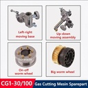 CG1-100 CG1-30 Gas Cutting Mesin Worm Wheel Kiri Kanan Naik Turun Move