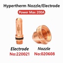 Plasma Cutting Electrode P/n 220021 Nozzle P/n 020608 MAX 200A Nozel