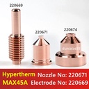 Hypertherm Nozzle 220671 Electrode 220669 Plama Cutting Sparepart