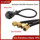 Gas Konektor Connector 2 Pin 2pin Male untuk MIG Panasonic Torch