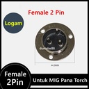 Socket Female 2 Pin Konektor Connector utk MIG Mesin Las Wire Feeder