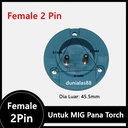 Socket Female 2 Pin Konektor utk MIG Mesin Las ( Plastik ) Wire Feeder