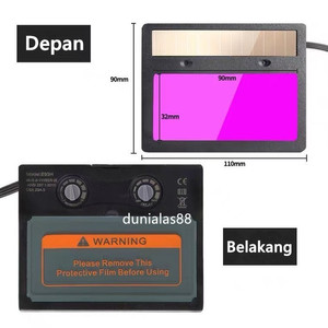Lensa Kaca Kacamata Helm Las Otomatis Gelap Tenaga Surya Solar Auto