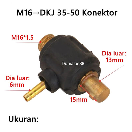 Nut To Gaya Euro DKJ 35-50 Plug Konektor Air Gas TIG Argon Connector