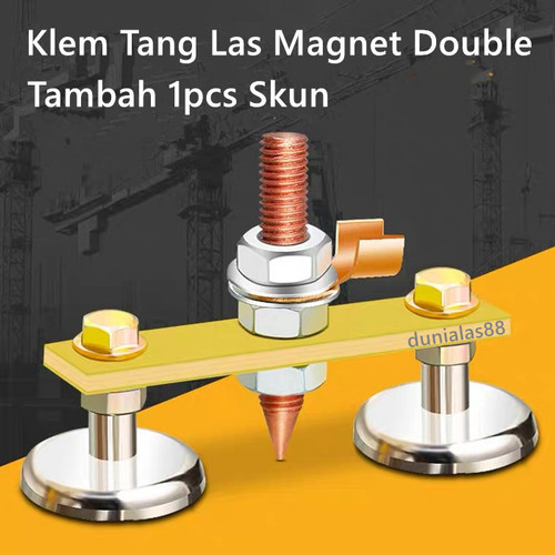Klem Tang Las Magnet Double utk Kabel Masa Mesin Travo Las Listrik