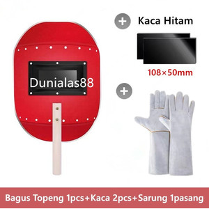 Kedok Las Topeng Las Helm Las Welding helmet Kaca Sarung Tangan Bagus