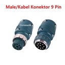 9 Pin Male Konektor Connector Socket 9pin utk Mig Mesin Las Wirefeeder