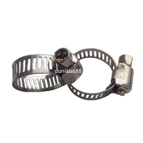 Klem Selang Ukuran 1/2'' 5/8'' Inch 8-12 10-16 Stainless Hose Clamp