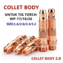 Collet Body 2.0mm Tig Argon Alat Las Utk Torch Wp17/18/26