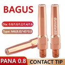 Kontak Tip kontak tip M6x45 x0.8mm sparepart las alat CO full tembaga