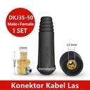 Konektor Kabel Las Male Female DKJ 35-50 Cable Connector Hitam Merah