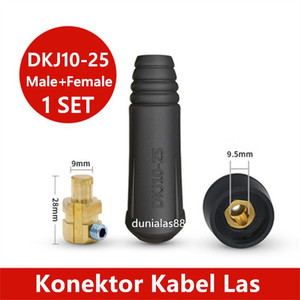 Kabel Konektor Las Male+Female DKJ 10-25mm Cable Connektor 10-25 Hitam