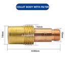 Gas lens Collet Body Tig Argon Alat Las Utk Torch QQ150