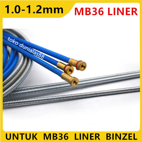 Steel Conduit Liner diamete 1.2-1.6mm 5M Utk Torch MB36 Binzel mig co2
