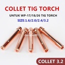 Collet Argon Collet 3.2mm Tig Argon Alat Las Utk Torch Wp17 /18/26