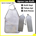 Apron Las Dana dan Lengan Kulit Set Celemek Las Welding Sarung Tangan