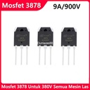 Mosfet 3878 K3878 SL 900V/9A ORI TO-3P sparpart utk mesin las inveter