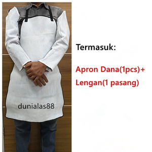 Apron Las Dana dan Lengan Kulit Set Celemek Las Welding Sarung Tangan