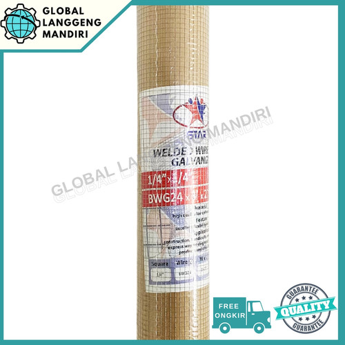 LOKET GALVANIS 6MMX6MMX0.6MMX0.9M (1ROLL) / KAWAT RAM 1/4" BWG24