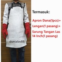 Apron Las Dana dan Lengan Kulit Set Celemek Las Welding Sarung Tangan
