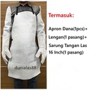 Apron Las Dana dan Lengan Kulit Set Celemek Las Welding Sarung Tangan