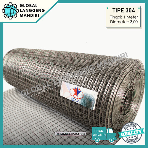 KAWAT RAM STAINLESS 25MMX25MMX3.0MMX1M (304)/KAWAT LOKET STAINLESS 304