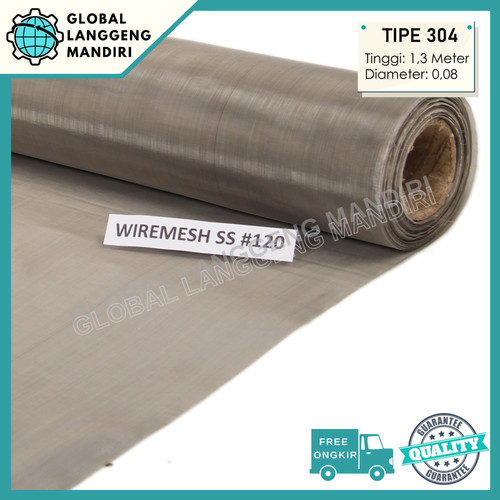 WIRE MESH 120 STAINLESS (304) 1.5MX0.08MMX1M / SARINGAN WIREMESH #120