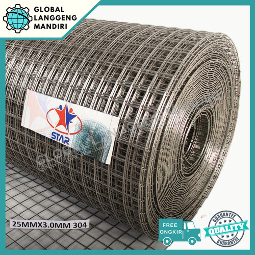 KAWAT RAM STAINLESS 25MMX25MMX3.0MMX1M (304)/KAWAT LOKET STAINLESS 304