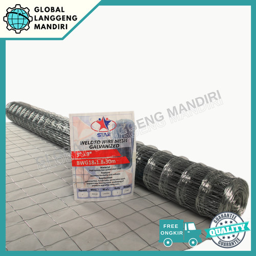 KAWAT RAM GALVANIS 3"X3"X1.2MMX1.8M / KAWAT LOKET 75MMX75MM ROOF MESH