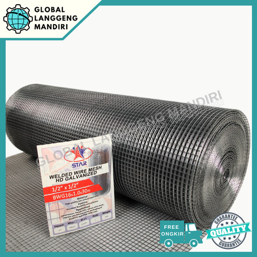 KAWAT RAM GALVANIS HD 1/2"X1/2"X1.6MMX1M / KAWAT LOKET 12MM BWG16
