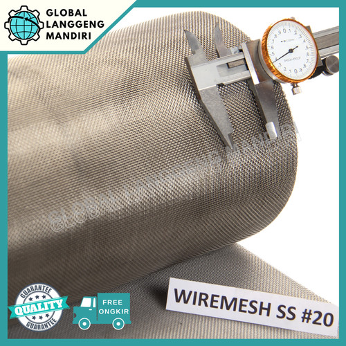 WIRE MESH 20 STAINLESS (304) JEPANG 1MX1MX0.26MM / KAWAT NYAMUK SS #20