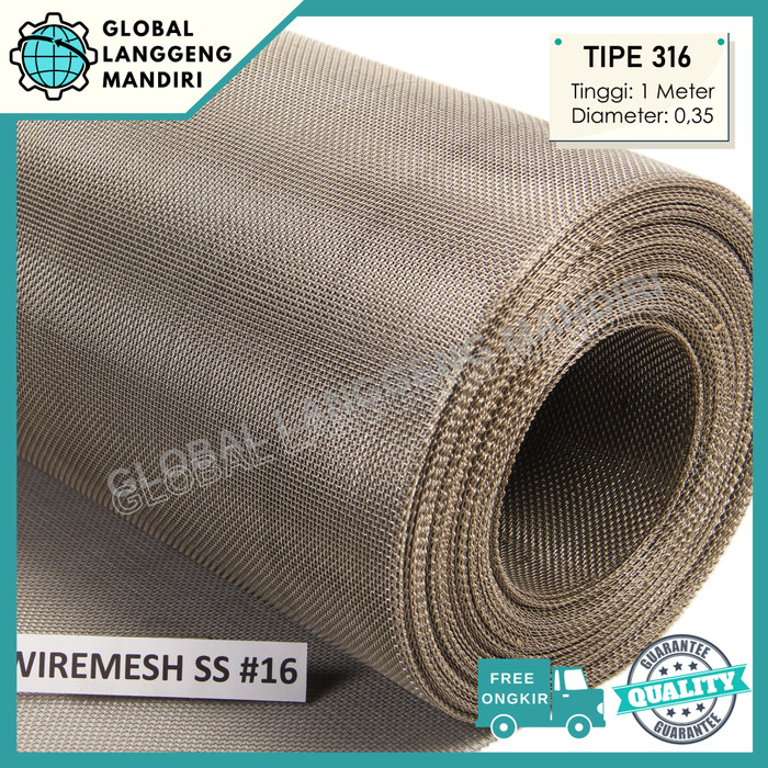 WIRE MESH 16 STAINLESS (316) 1MX1M / WIREMESH #16 KAWAT NYAMUK SS