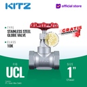 Globe Valve Stainless SUS304 KITZ Fig. 10 UCL , 1" - 25A - 25mm , Drat / Screw