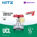 Globe Valve Stainless SUS304 KITZ Fig. 10 UCL , 1/2" - 15A - 15mm , Drat / Screw