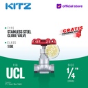 Globe Valve Stainless SUS304 KITZ Fig. 10 UCL , 1/4" - 8A - 8mm , Drat / Screw