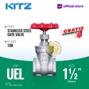 Gate Valve Stainless SUS304 KITZ Fig. 10 UEL , 1 1/2" - 40A - 40mm , Drat / Screw