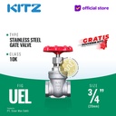 Gate Valve Stainless SUS304 KITZ Fig. 10 UEL , 3/4" - 20A - 20mm , Drat / Screw