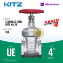 Gate Valve Stainless SUS304 KITZ Fig. 10 UE , 4" - 100A - 100mm , Drat / Screw