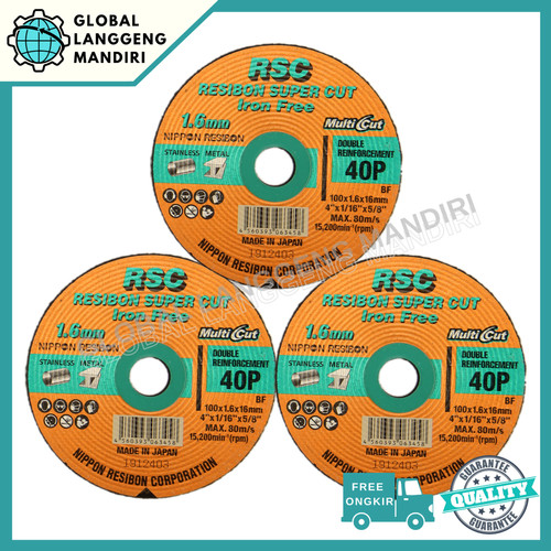 BATU GERINDA POTONG RSC 4" 4'X1.6MM BATU GURINDA RSC 4 X 1.6MM CUTTING