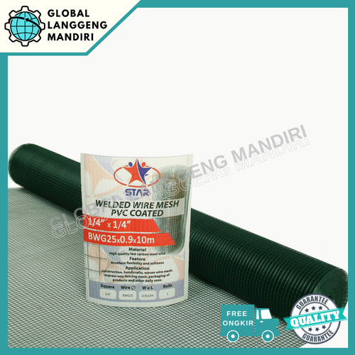 KAWAT LOKET PVC 1/4'X1/4" BWG25 (10M) KAWAT LOKET HIJAU 1/4X1/4 INCHI