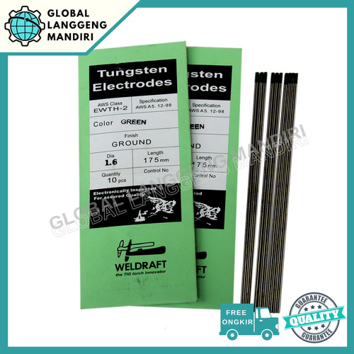 KAWAT LAS TUNGSTEN 1.6MM / 3.2 MM TIG ALUMUNIUM JARUM ARGON WELDCRAFT
