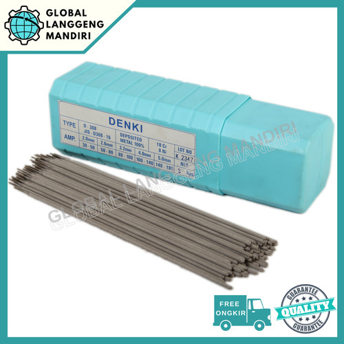 Kawat las Denki D308 1.6MM (1KG)/ D-308 D 308 STAINSLESS STEEL 1.6 MM